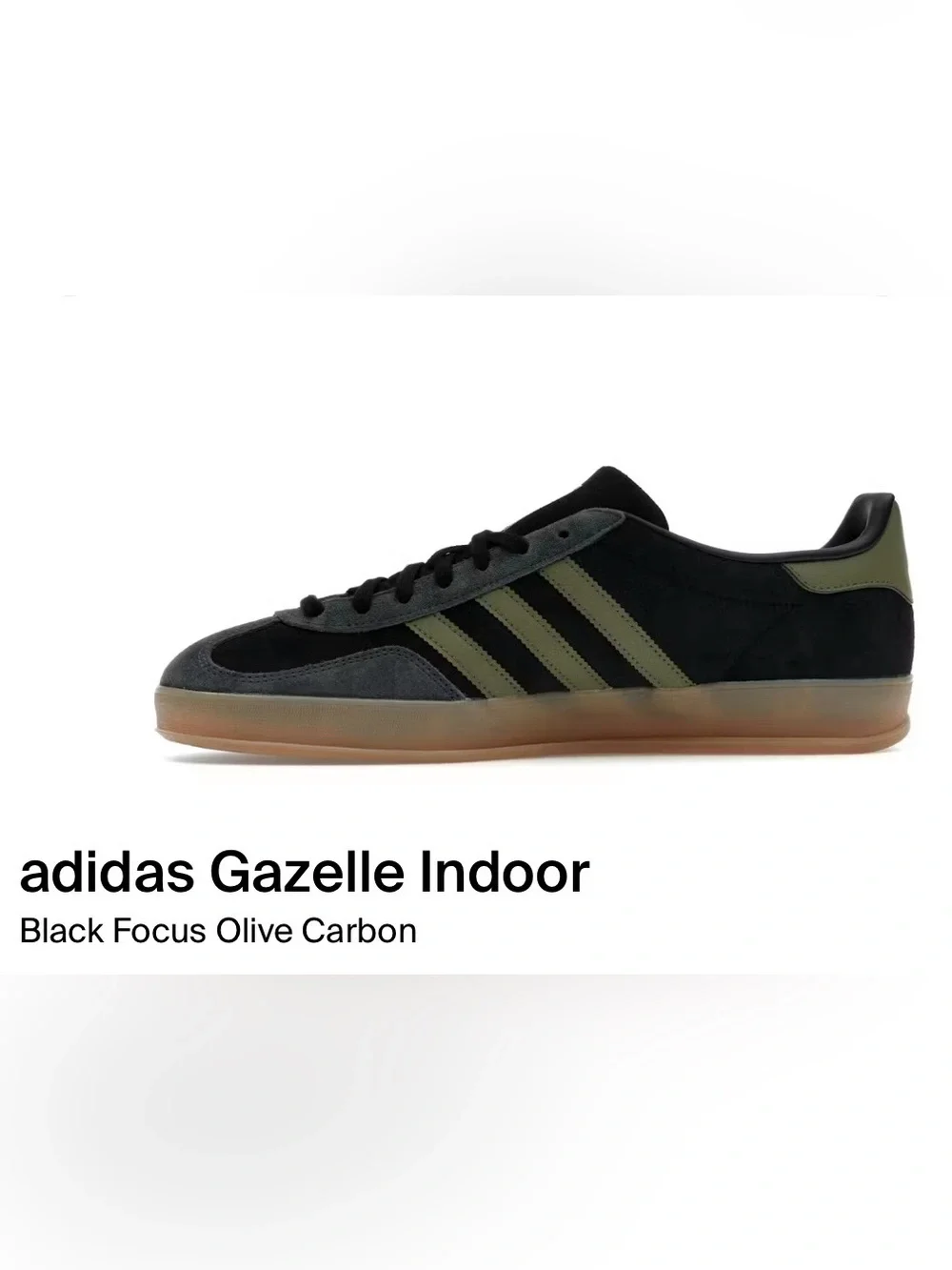 adidas Gazelle Indoor Sneakers in Olive Green and Black